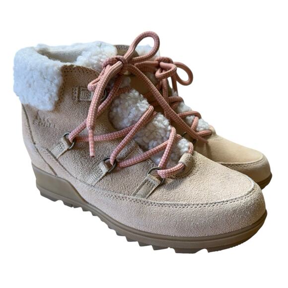 Sorel Women's Evie Cozy Lace Boot Ceramic Paradox Pink US 8.5 Outdoors - Picture 1 of 10
